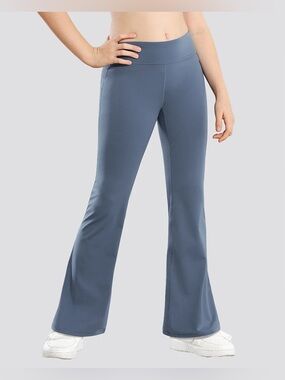 Stelle Girls Gray Blue Flared Active Yoga Athletic Pants Soft Stretch